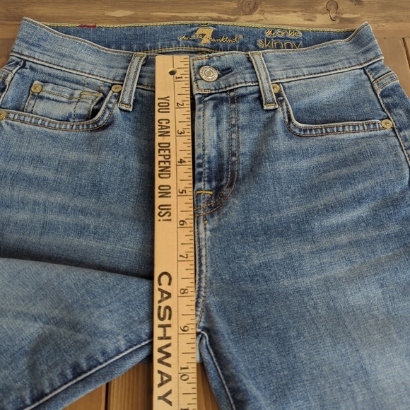 7 for all mankind The Ankle Skinny Split Raw Hem Jeans 25W - Picture 7 of 11